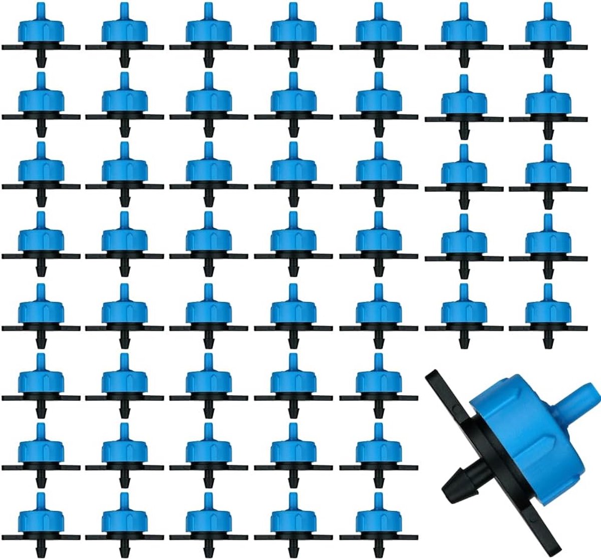 Drukcompenserende druppelaars 8 l/u - drukregulerend - blauw - optimale irrigatie voor tuinieren - ShopVlot