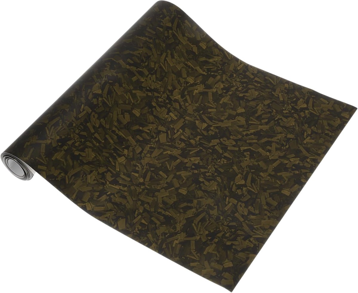Folie zelfklevend mat carbon geel 200 x 30 cm - PVC vinyl - anti-kras - beschermt carrosserie - ShopVlot