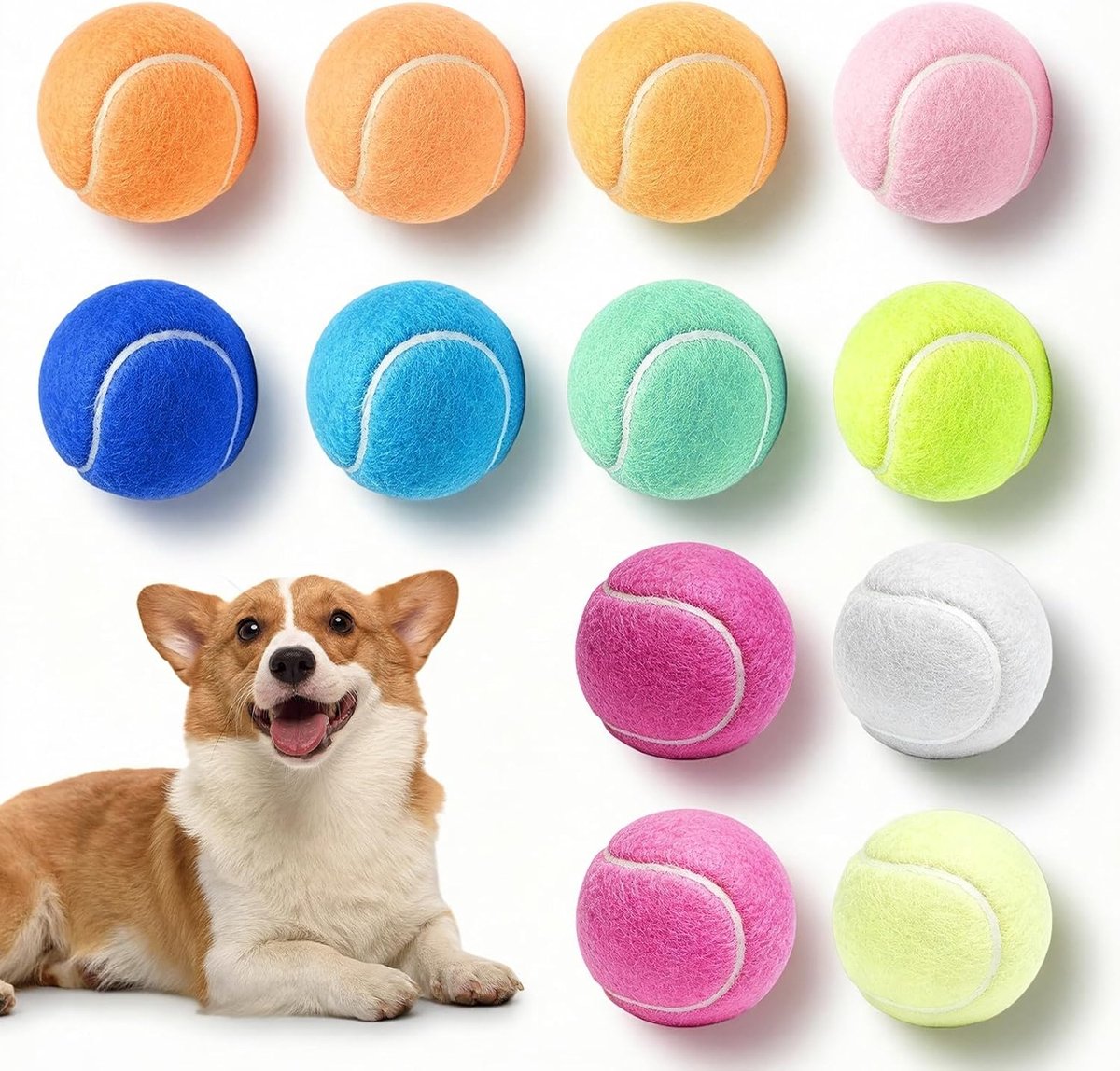 Tennisballen voor honden 6,5 cm - Rubber - Met pieper - Ideaal voor training en spel - ShopVlot