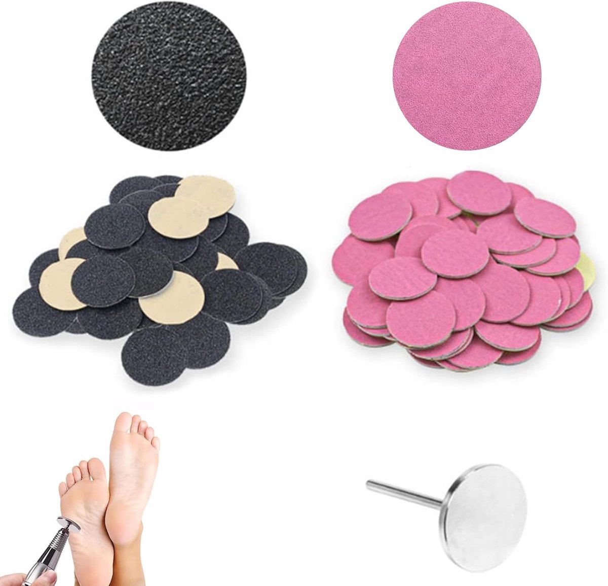 Sanding disc pedicure 25 mm - 100 stuks vervangende schuurpapier - wasbaar en duurzaam - ideaal voor gebarsten hielen - ShopVlot