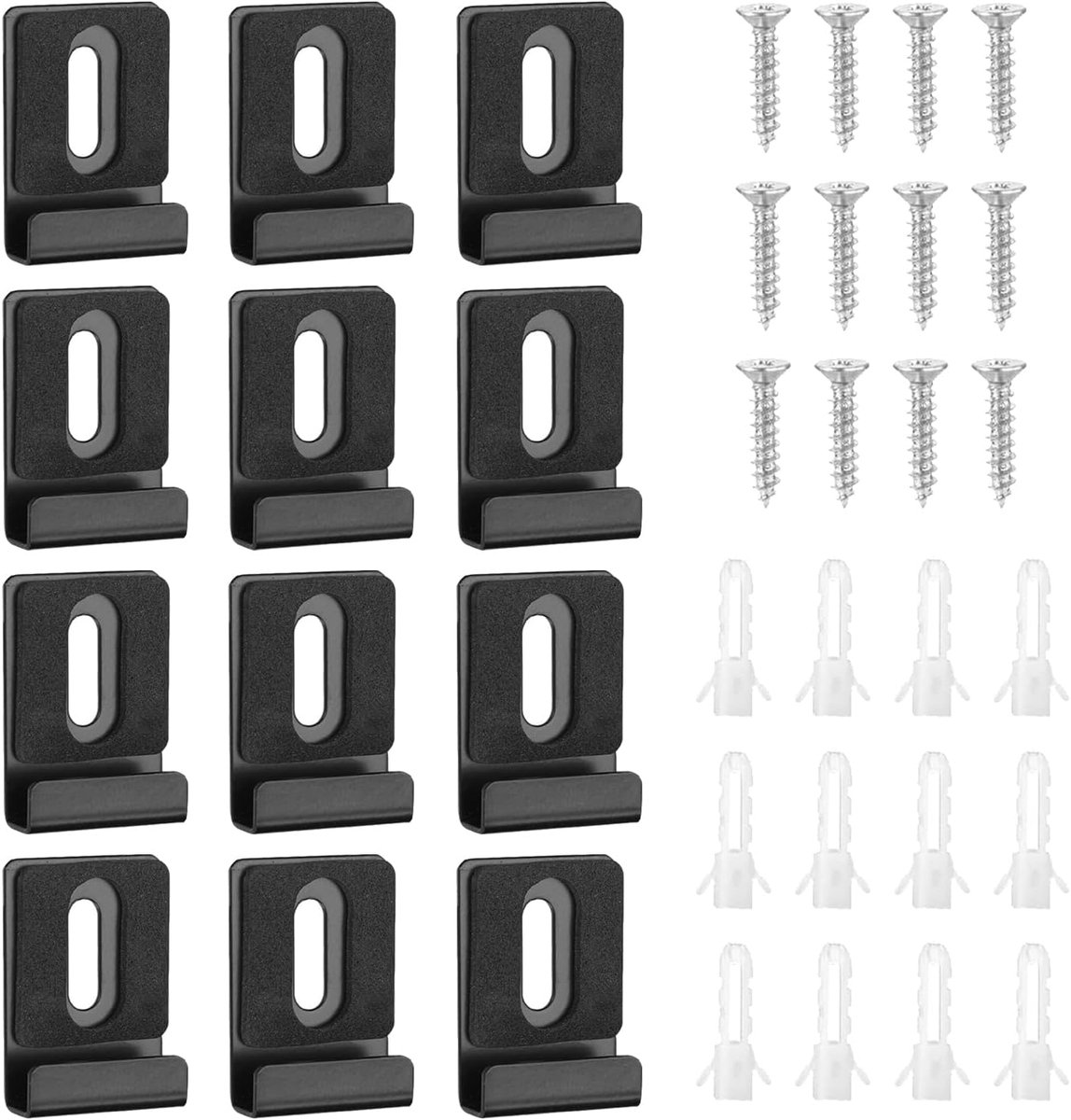 12pcs metal mirror holder clips kit, MaehSab Mirror Hanger Clips with Screws Rubber Pads Mirror Hooks Heavy Duty - ShopVlot