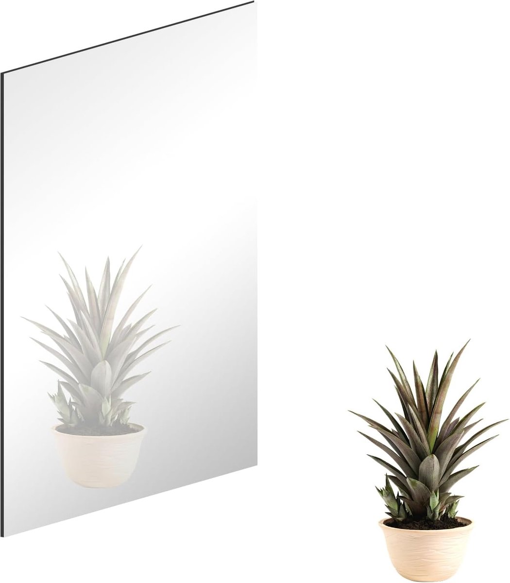Wall Mirror Self Adhesive Non Glass High Definition Flexible Frameless 40x30cm Stick on for Bathroom Home 3mm - ShopVlot