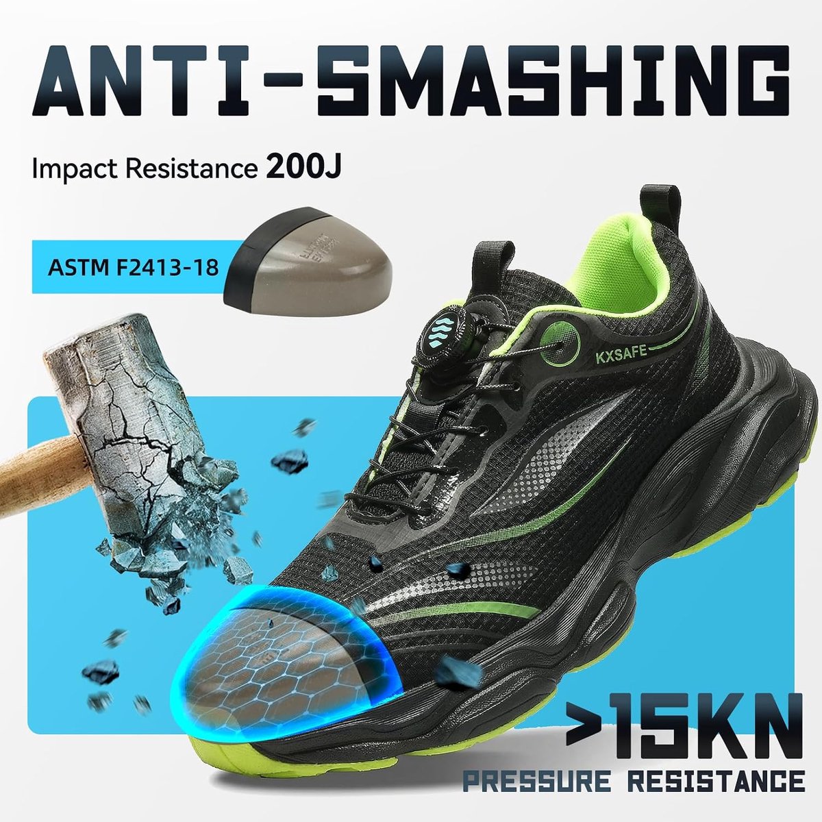 Work Shoes, Men's and Women's Work Shoes, Safety Shoes, Lightweight, Breathable, Sporty, Non-Slip, Steel Toe Cap - ShopVlot