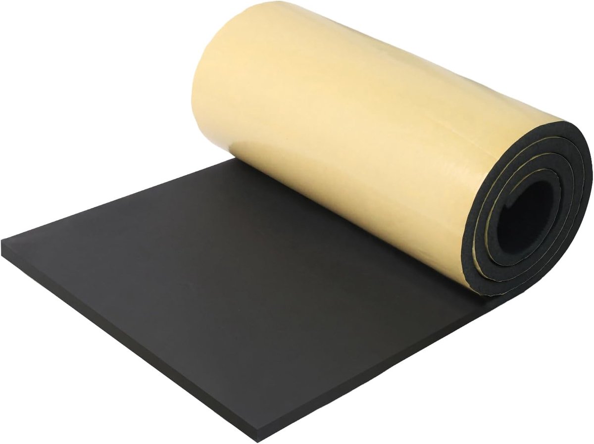 Self-adhesive foam rubber, self-adhesive, 300 mm x 12 mm x 1.5 m, neoprene, multifunctional insulation mat, foam roll - ShopVlot
