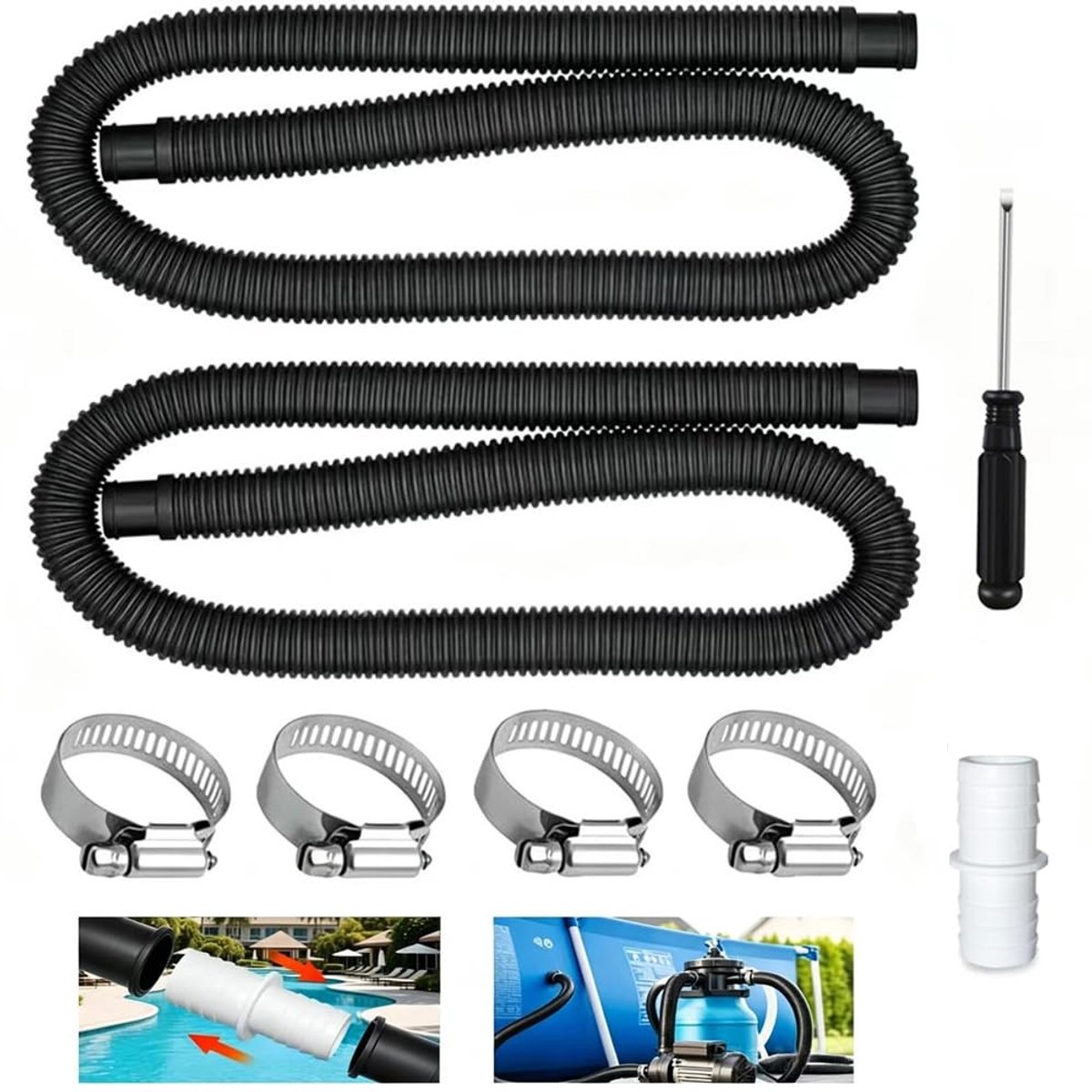 Solidchoice - Vervangslang voor Zwembad 32 mm, 1.5 m