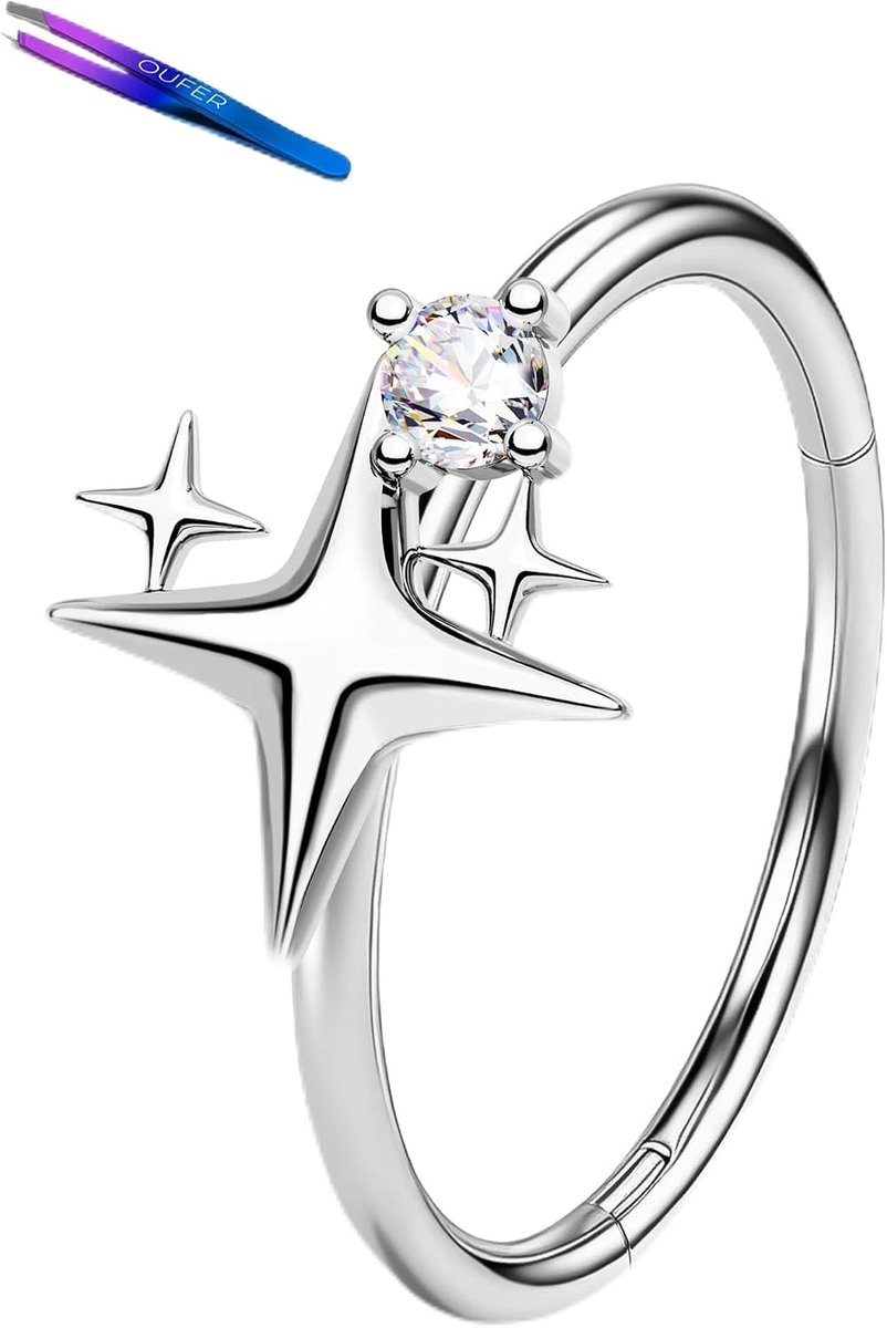 Nose rings hoop 20g - titanium - hypoallergeen - perfect voor dagelijks gebruik - ShopVlot