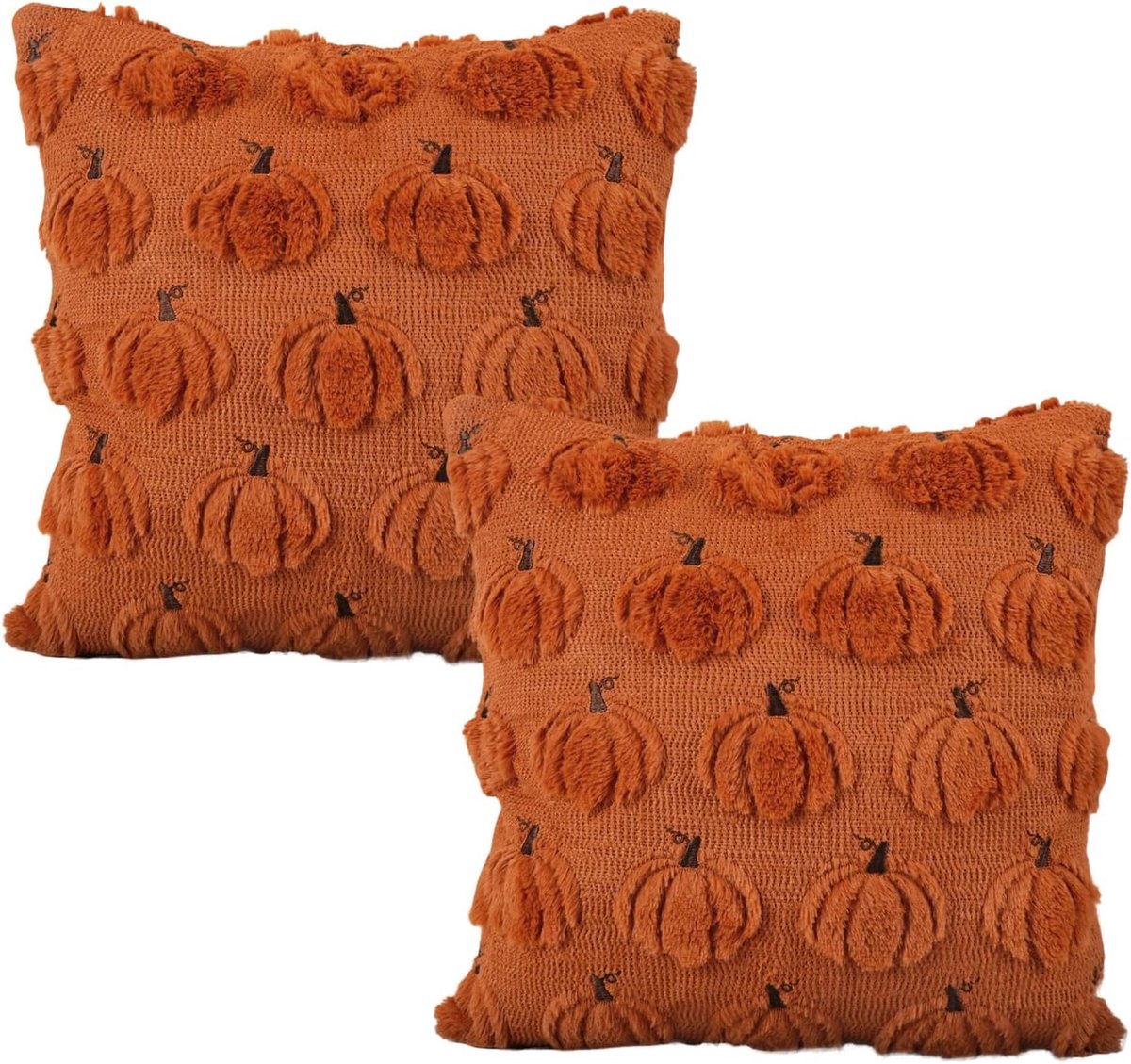 Kussenhoes Halloween 40x40cm - Pompoen Decoratie - Feestelijk voor herfst en Halloween - Set van 2 - ShopVlot