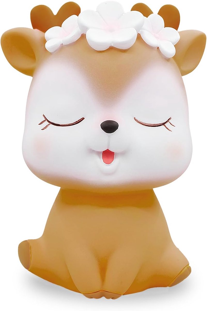 Spaarpot Hertje - Bruin Plastic - Decoratie voor slaapkamer of woonkamer - Kindvriendelijk - ShopVlot