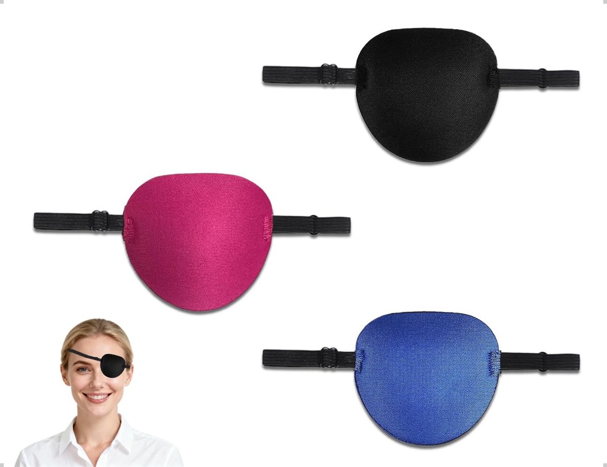 Solidchoice - Set van 3 Verstelbare Oogmaskers in Piratenstijl
