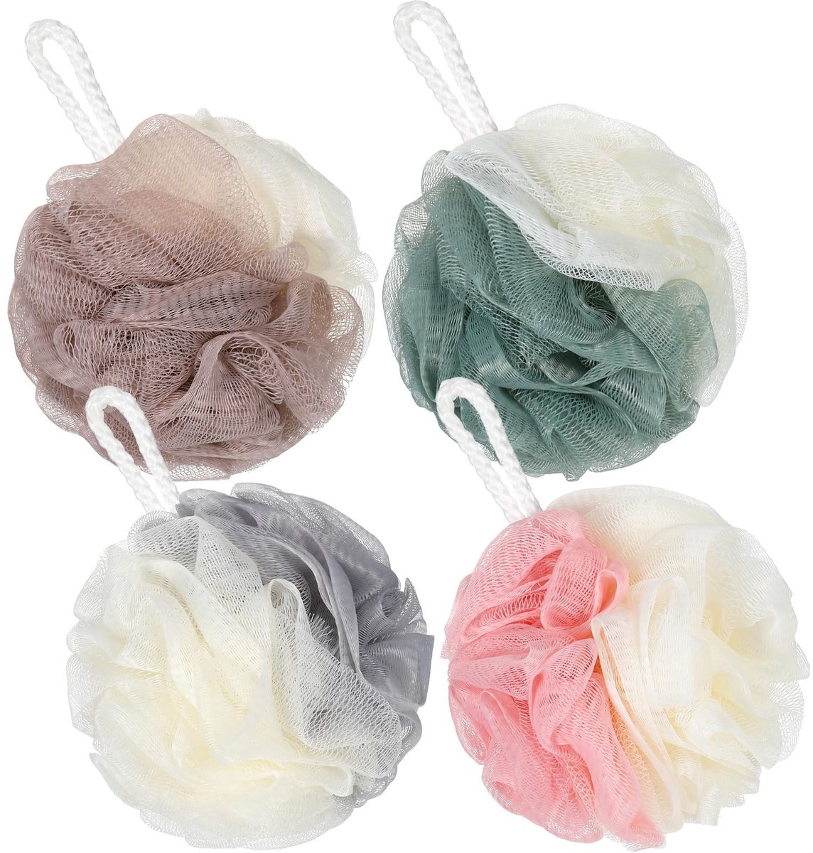 Solidchoice - Set van 4 Zachte Badloofahs voor Exfoliatie