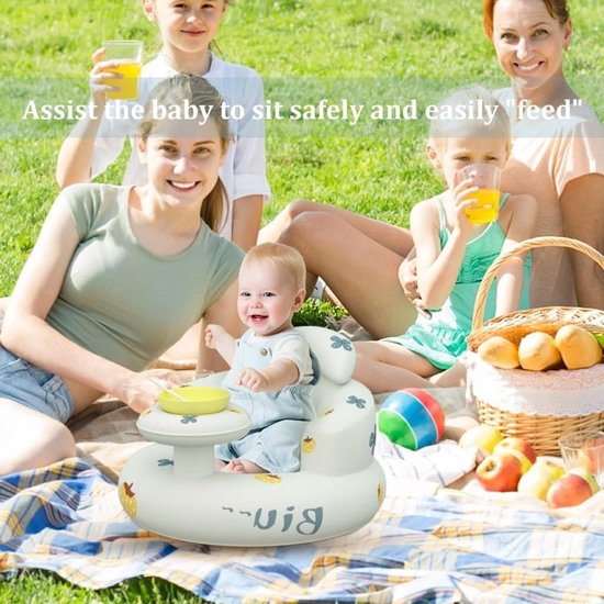 Opblaasbare baby stoel - Peuter zitje - Comfortabel zitten - Ingebouwde luchtpomp - 49 x 35 cm - A — afbeelding 3