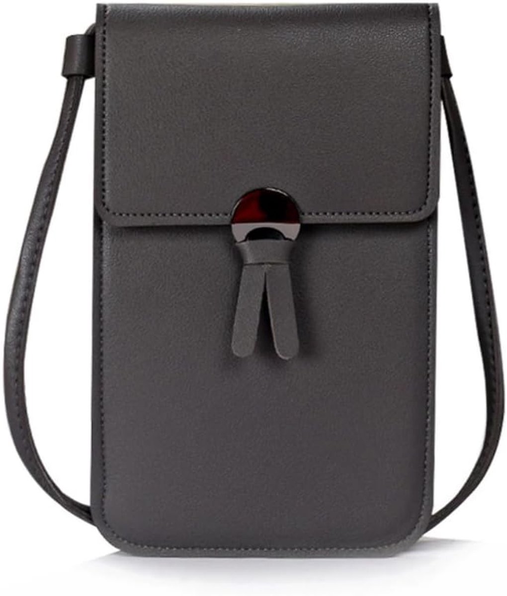 Schoudertas dames - mini mobiele telefoon tas - transparant PU leer - touchscreen vriendelijk - ShopVlot