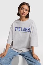 Alix The Label Ladies Knitted The Label Oversized T-shirt Tops & T-shirts Dames - Lichtgrijs - Maat M