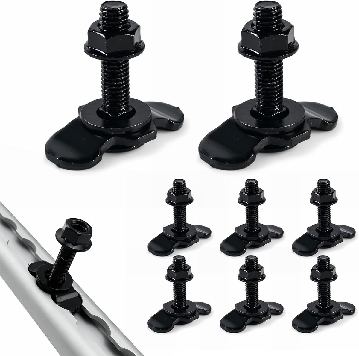 M8 x 40 zinkschroefverbindingen - 8 stuks - zwart - sterke verbinding voor ladingbeveiliging - ShopVlot