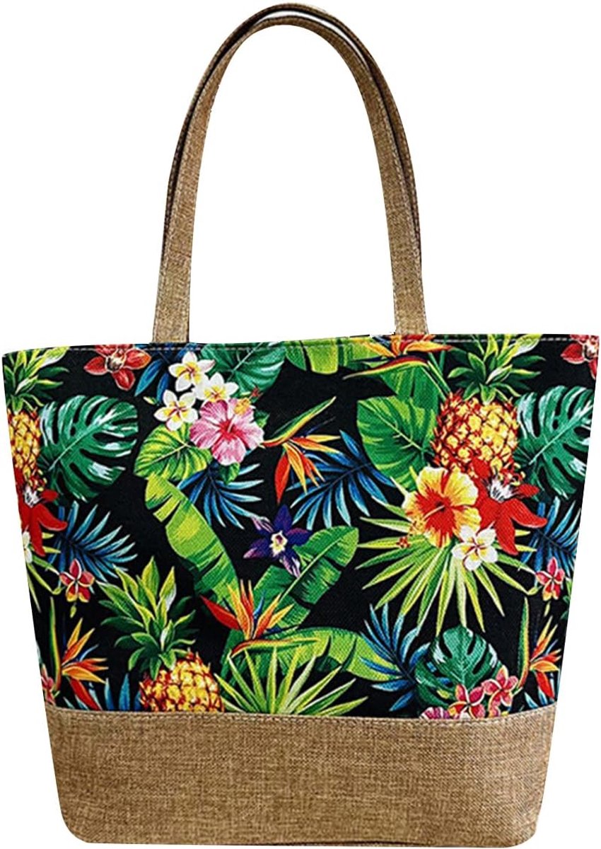 Strandtas met rits - grote shopper - print - perfect voor dagelijkse gebruik - ShopVlot