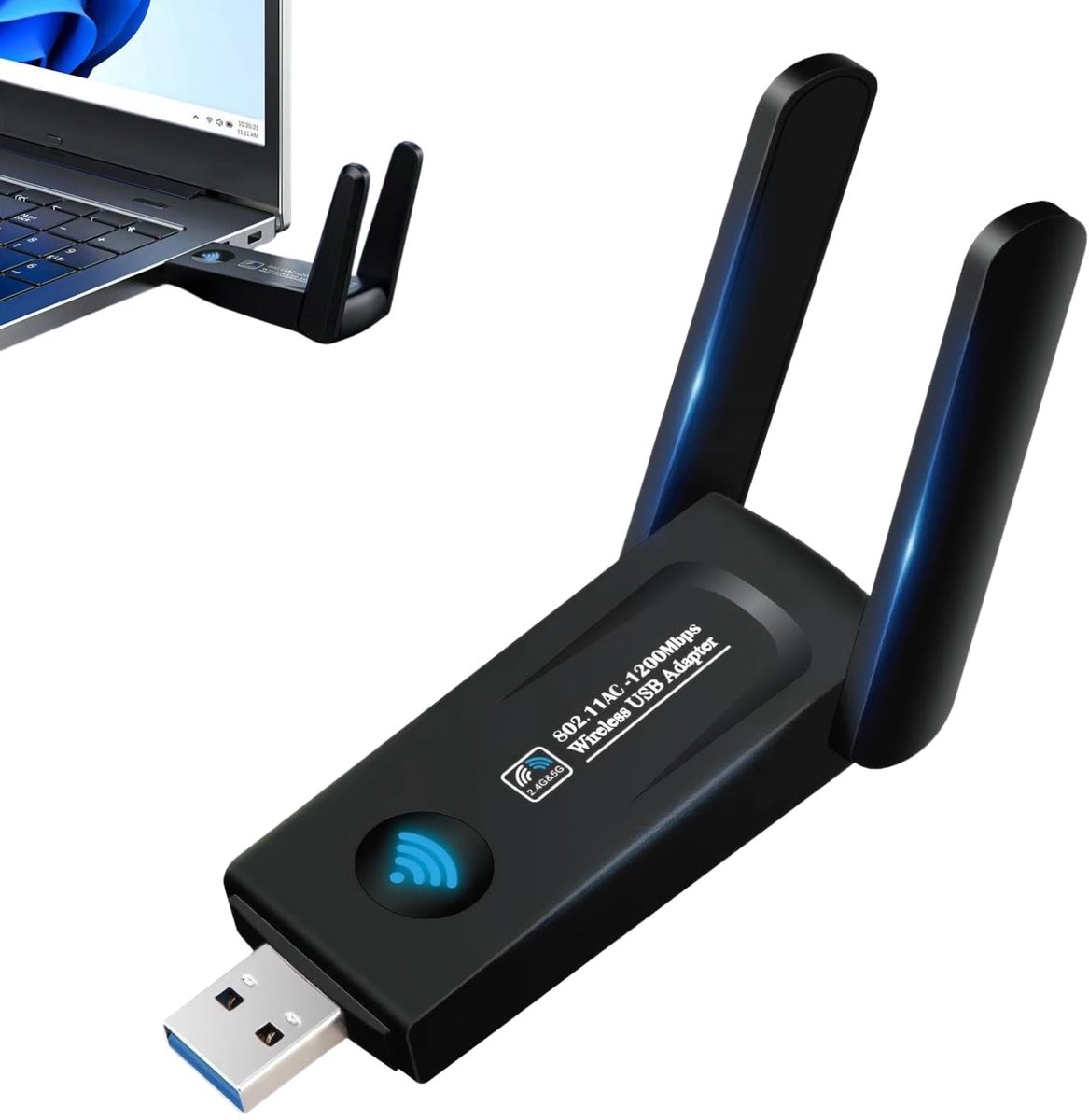 Solidchoice - USB WiFi Adapter tot 1200Mbps, Dual Band