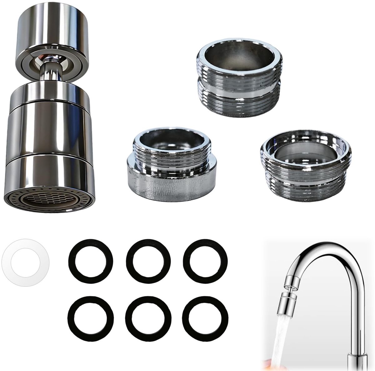 Solidchoice - Rotabele Kraanbevestiging met 2-Staps Controle voor Waterbesparing