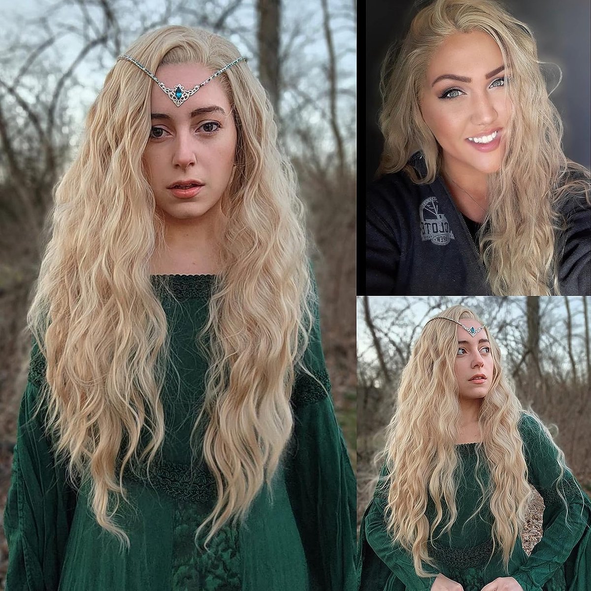Lace Front Wig 61 cm - Lange Krullende Synthetische Haar - Glueless en Natuurlijk - Ideaal voor Dagelijks Gebruik - ShopVlot