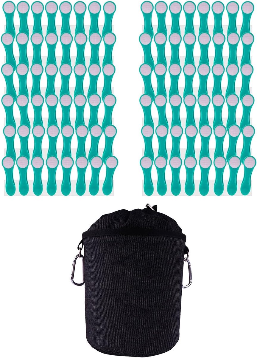 Kledingknijpers 96 stuks - Turquoise - Stevige grip - Ideaal voor delicate kleding - ShopVlot