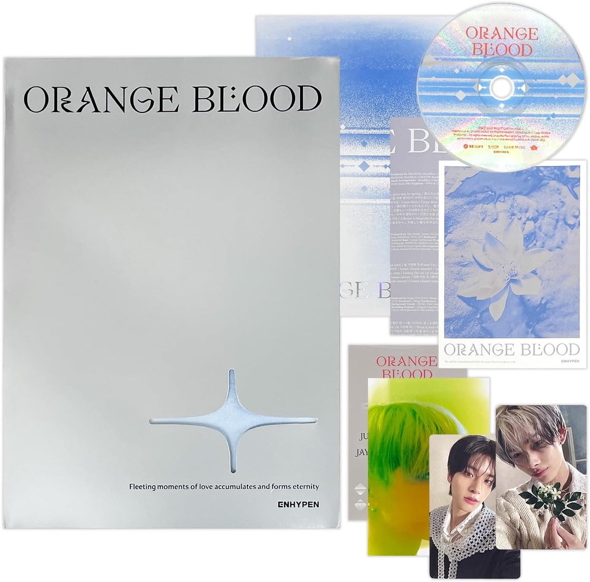 ENHYPEN - [ORANGE BLOOD] (KALPA Ver.) Book + CD-R + Photo Card + Stickers + Photo Paper + Postcard + Poster With Texts - ShopVlot