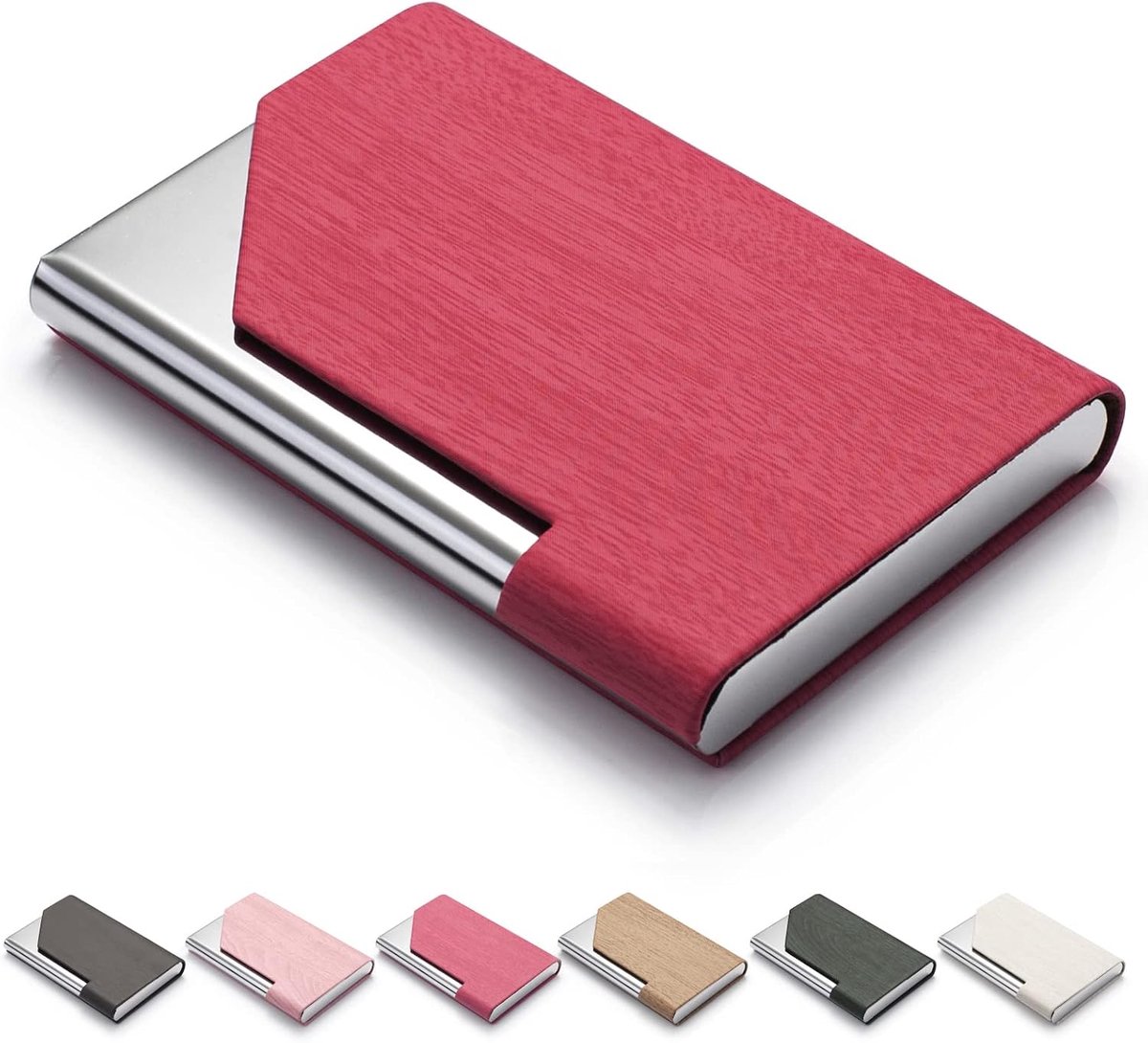 Business Card Holder for Women and Men, Red - ShopVlot