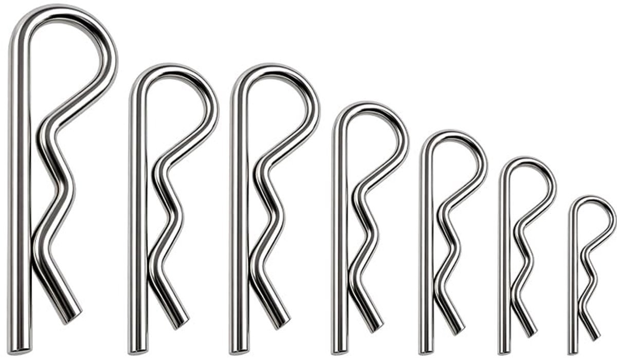100 stuks R-clips, 304 roestvrijstalen splitpennen, bevestigingsclips voor het onderhoud van auto's, vrachtwagens - ShopVlot