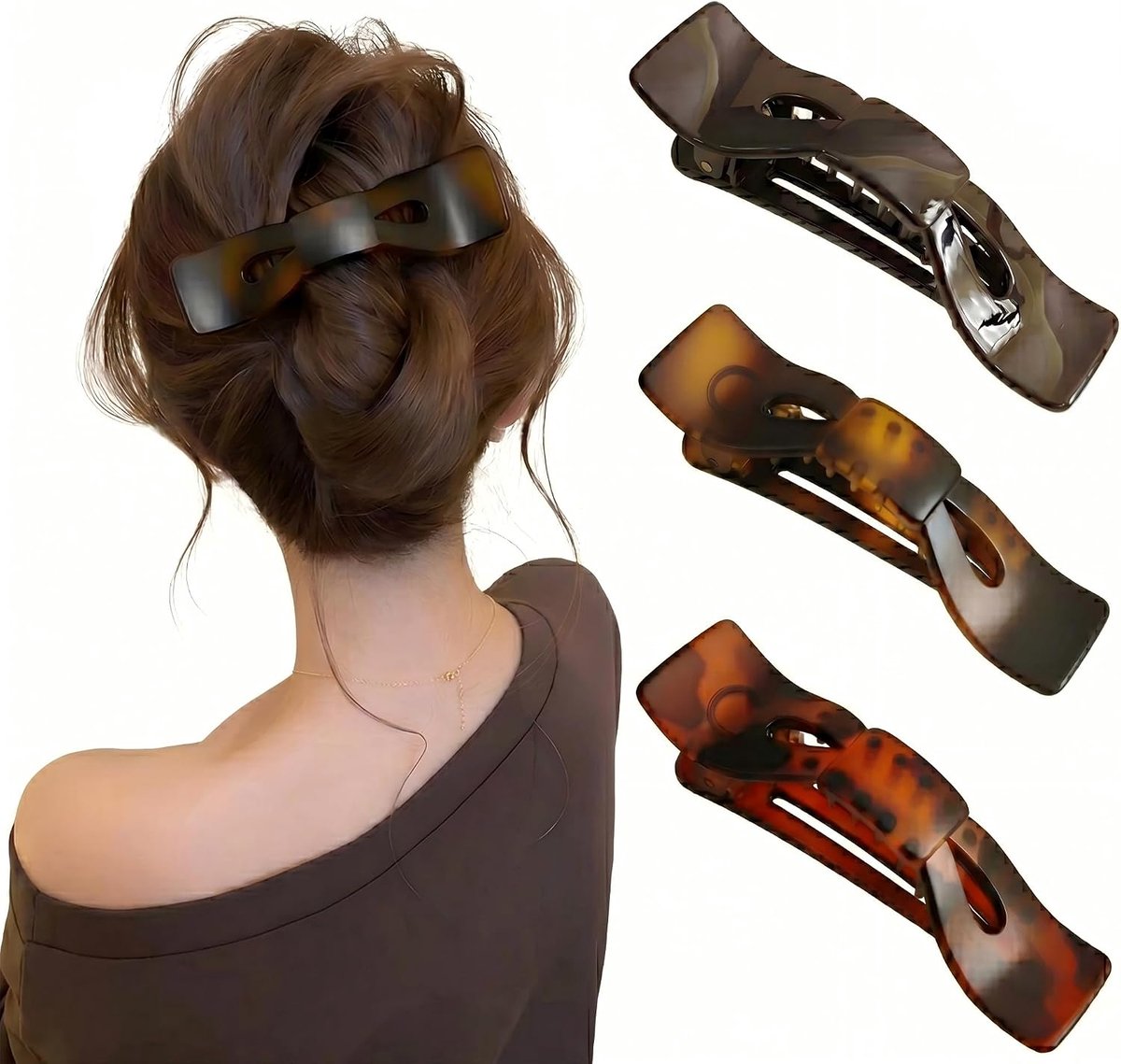 3 stuks eendensnavel haarspeld boog haarclip grote krokodil haarspeld mat haarspelden dames voor dames meisjes - ShopVlot