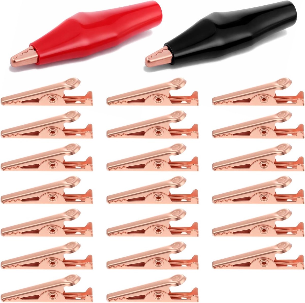 20pcs Copper Crocodile Clips Insulated Safety Test Alligator Clip with Protective Insulation for Cars Electrical - ShopVlot