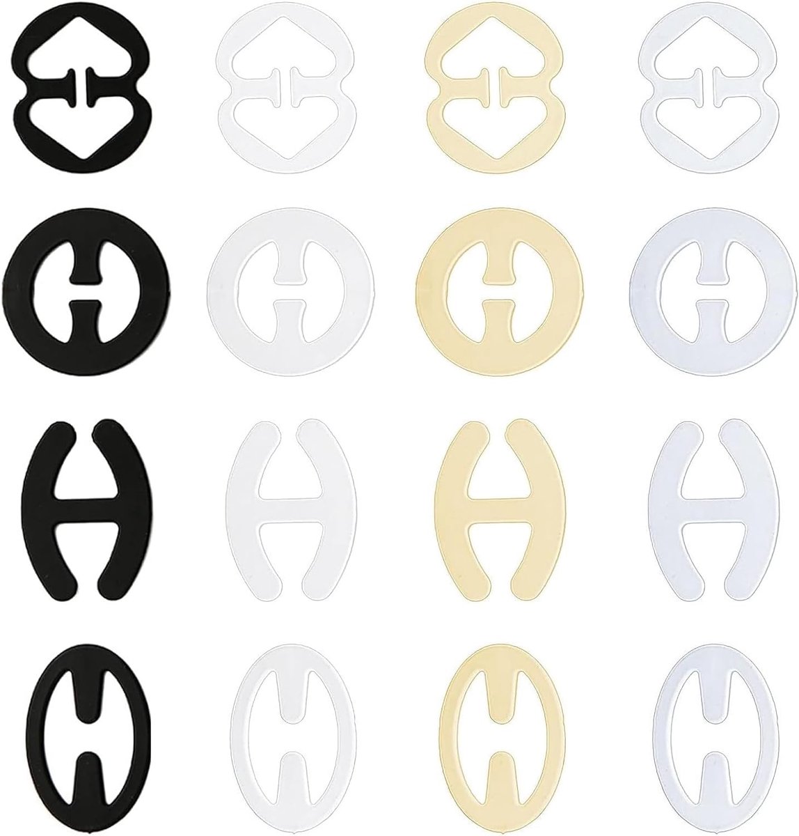 Pack of 16 Bra Fasteners Non-Slip Plastic Jersey Bra Accessories for Attaching Bra Straps - ShopVlot