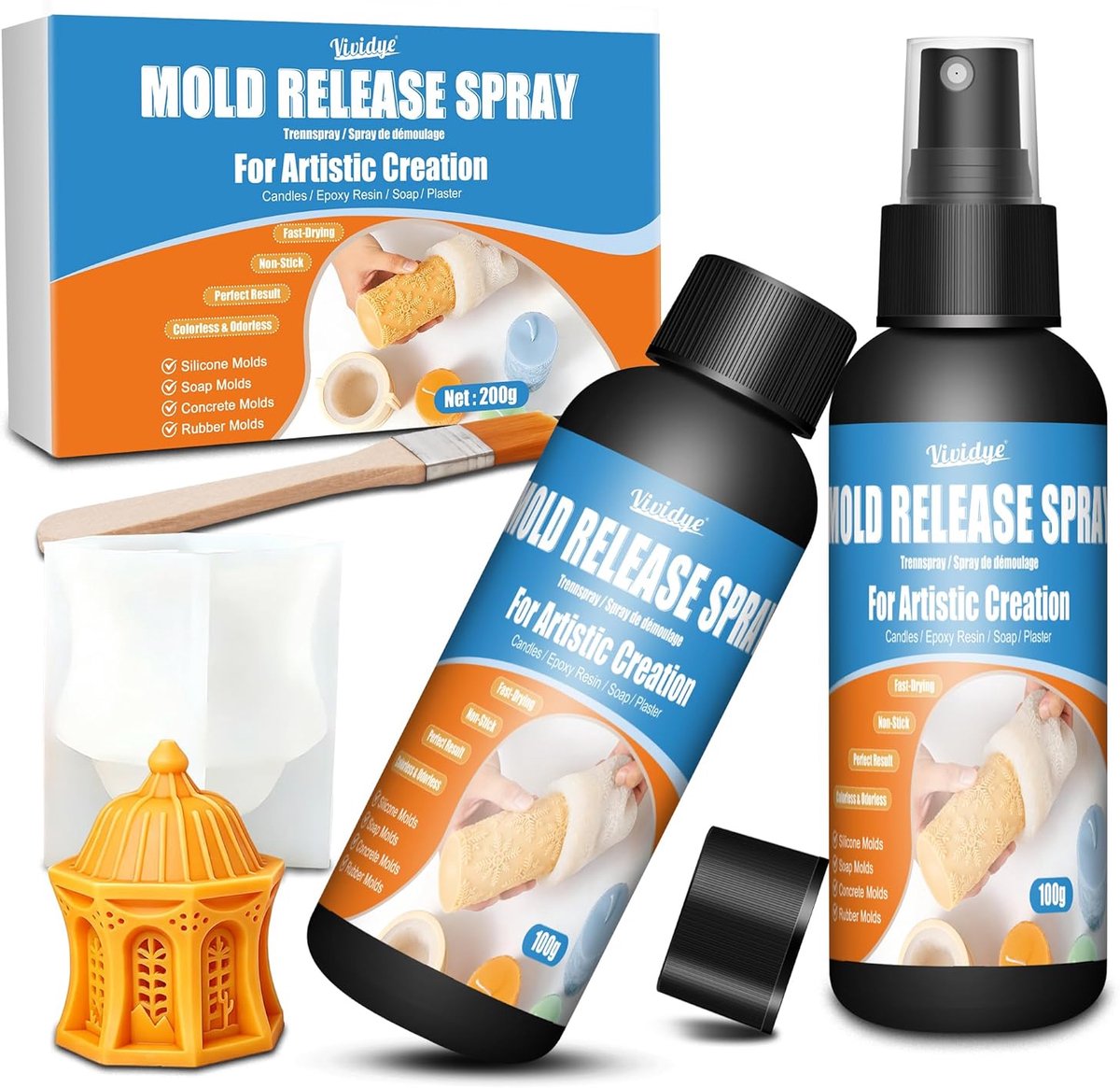 Silicone Separation Spray, 200 g, Water-Based Solvent Spray for Epoxy Resin, Candles, Soap, Gypsum, Candles, Concrete - ShopVlot