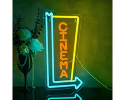 Looklight Cinema Neon Sign Cinema Light Sign, Dimmable with Letters, Neon Light for Theatre, Movie Room, Bedroom - ShopVlot
