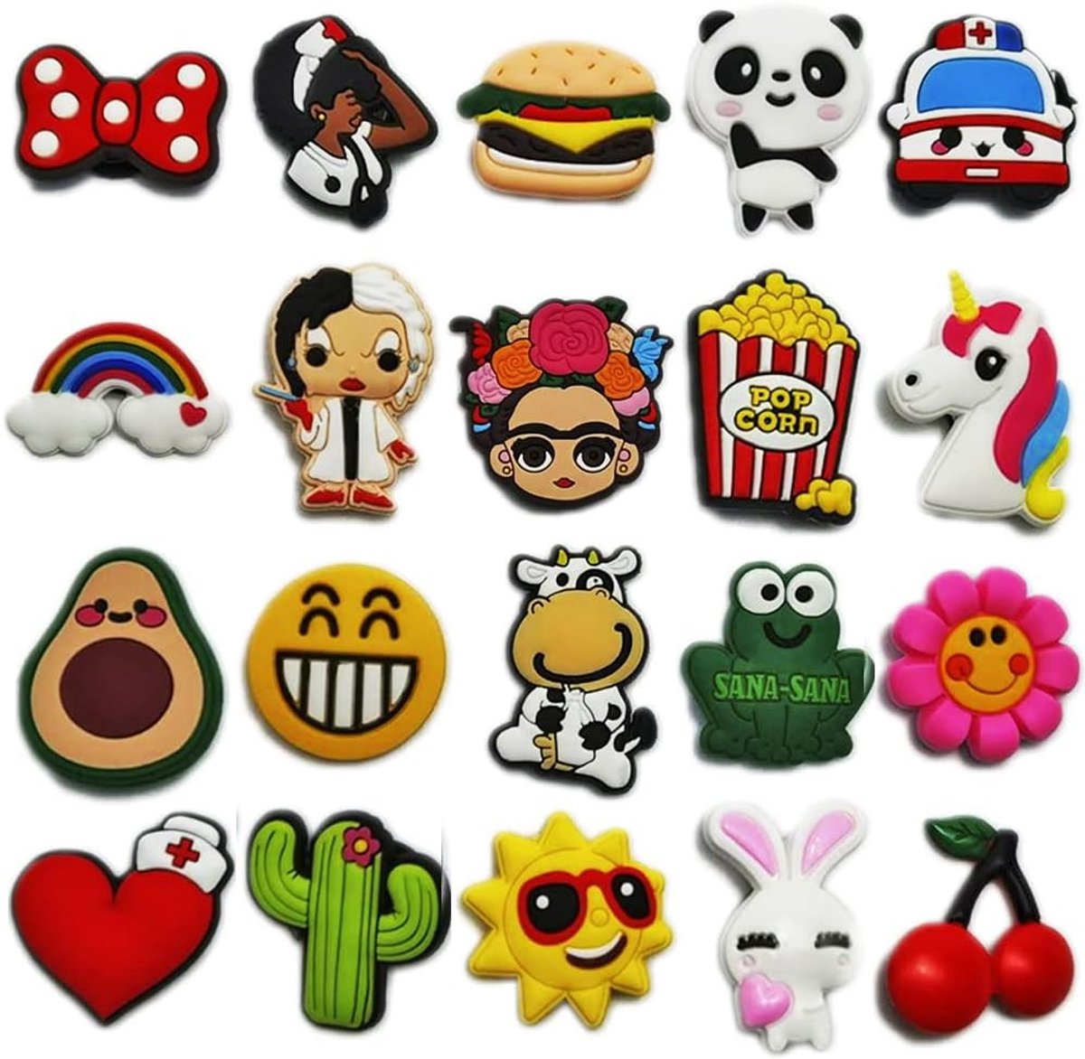 Shoe Charms for Croc - 20 pieces - Pegs for Sanitary Clogs - Accessories and Embellishments for Shoes - Shoe Charms - ShopVlot