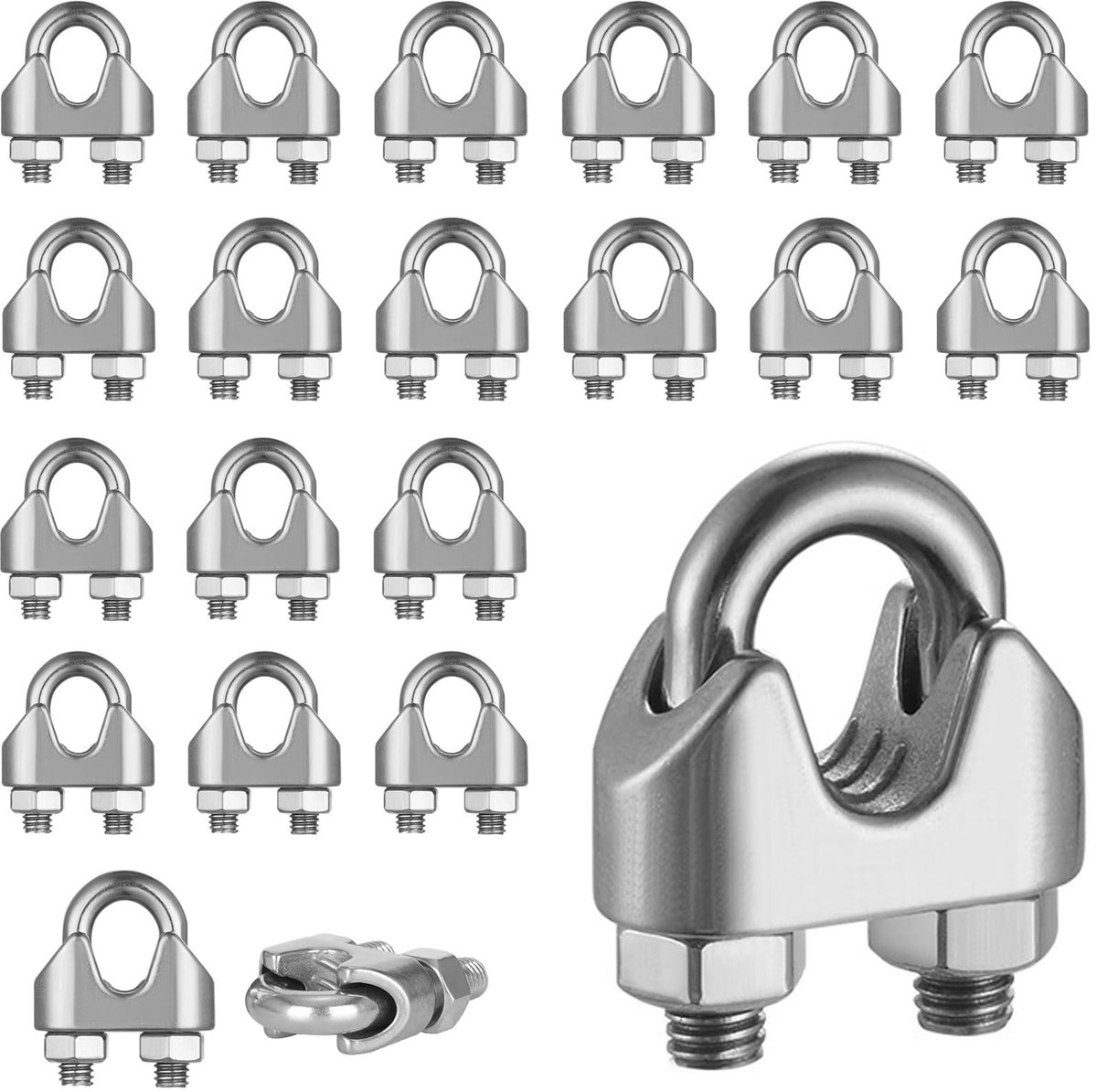Solidchoice - M6 Kabelklemmen van Roestvrij Staal (20 Stuks)
