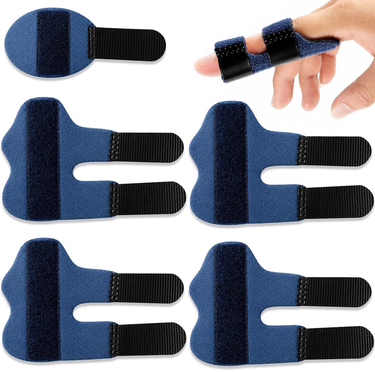 Fingerschiene, 5 Stuks Verstelbare Duimschiene, Fingerzaun voor Artritis, Gebroken Vinger, Bescherming, Zwelling - ShopVlot