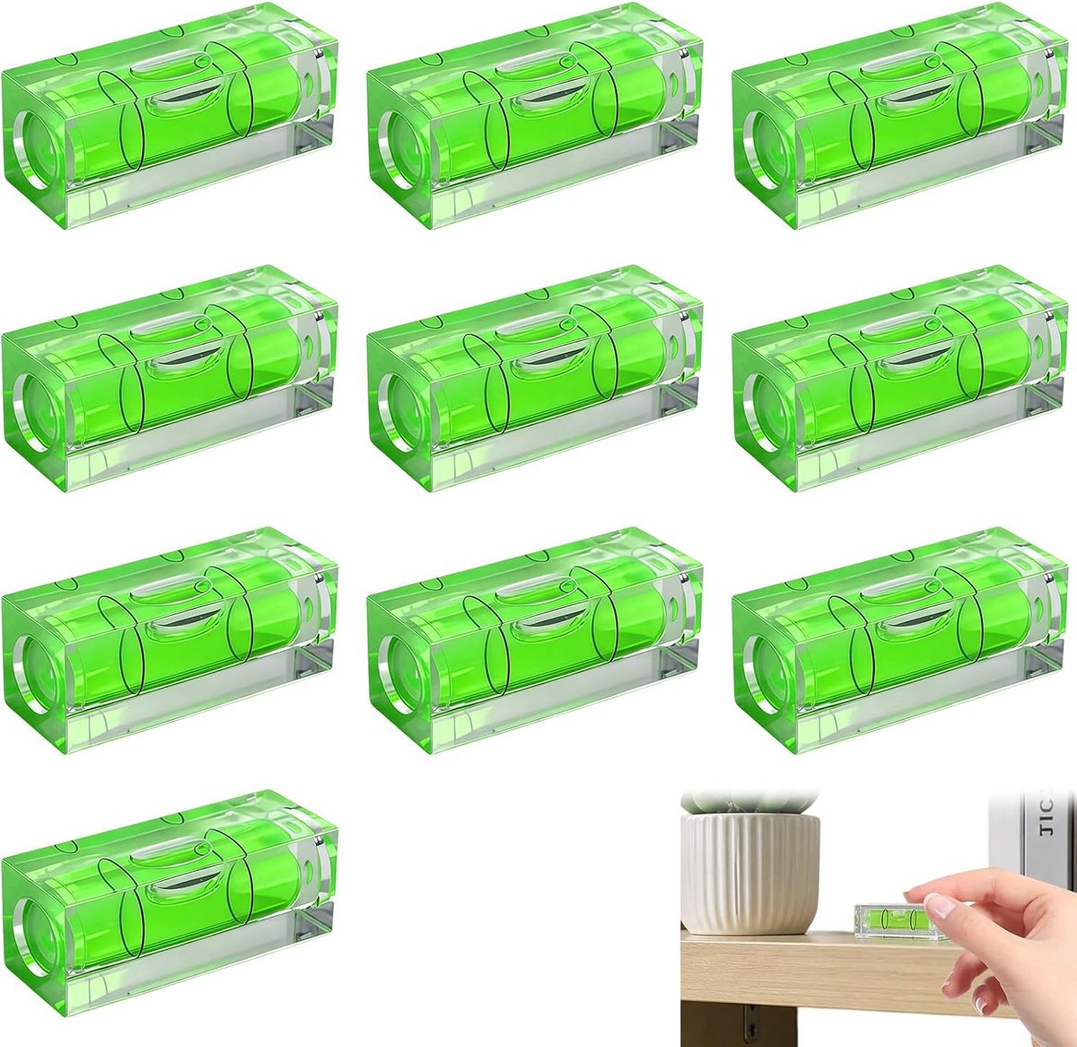 mini waterpas 15x15x40 mm - acryl - compacte libel - ideaal voor uitlijning - ShopVlot