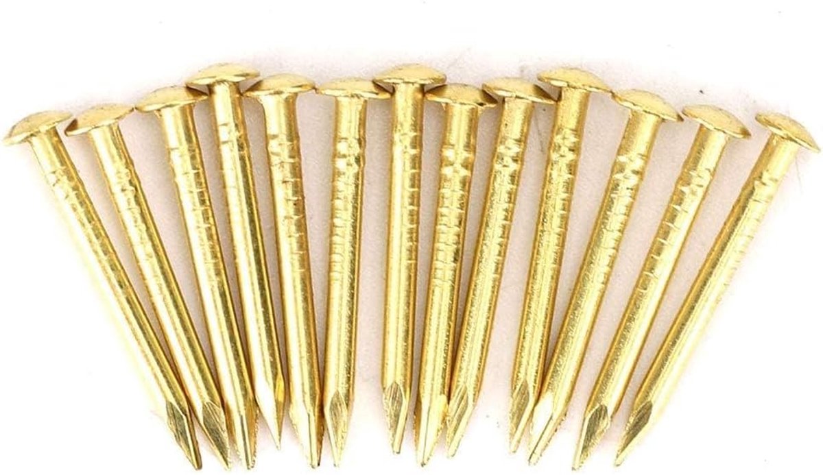 Brass Tacks 18mm - Decoratieve Spijkers - Hoogwaardige Messing - Perfect voor DIY Projecten - ShopVlot