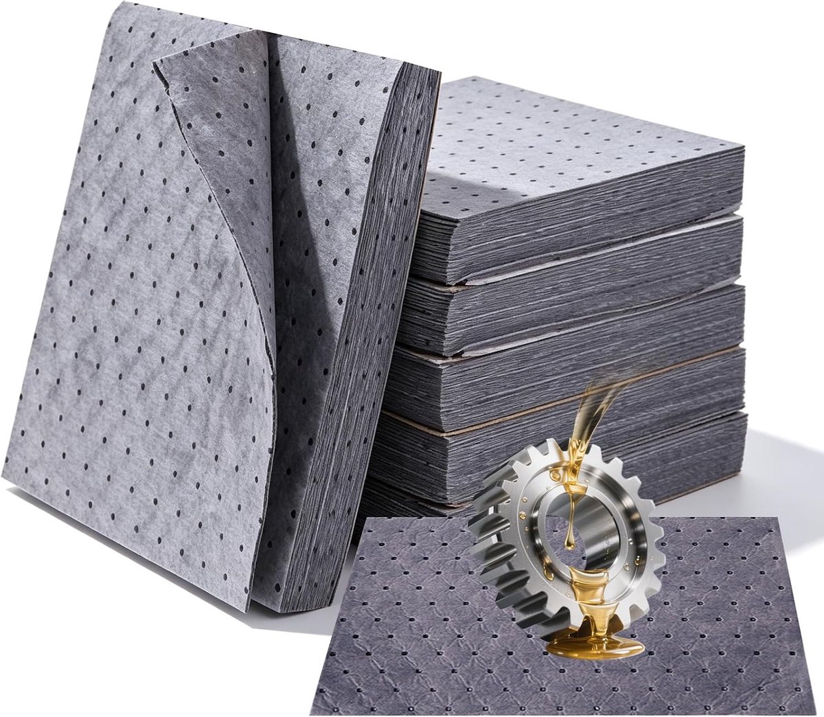 Olie-opvangmat 50 stuks - 25 × 33 cm - hoogwaardig polypropyleen - sterke zuigkracht - ShopVlot