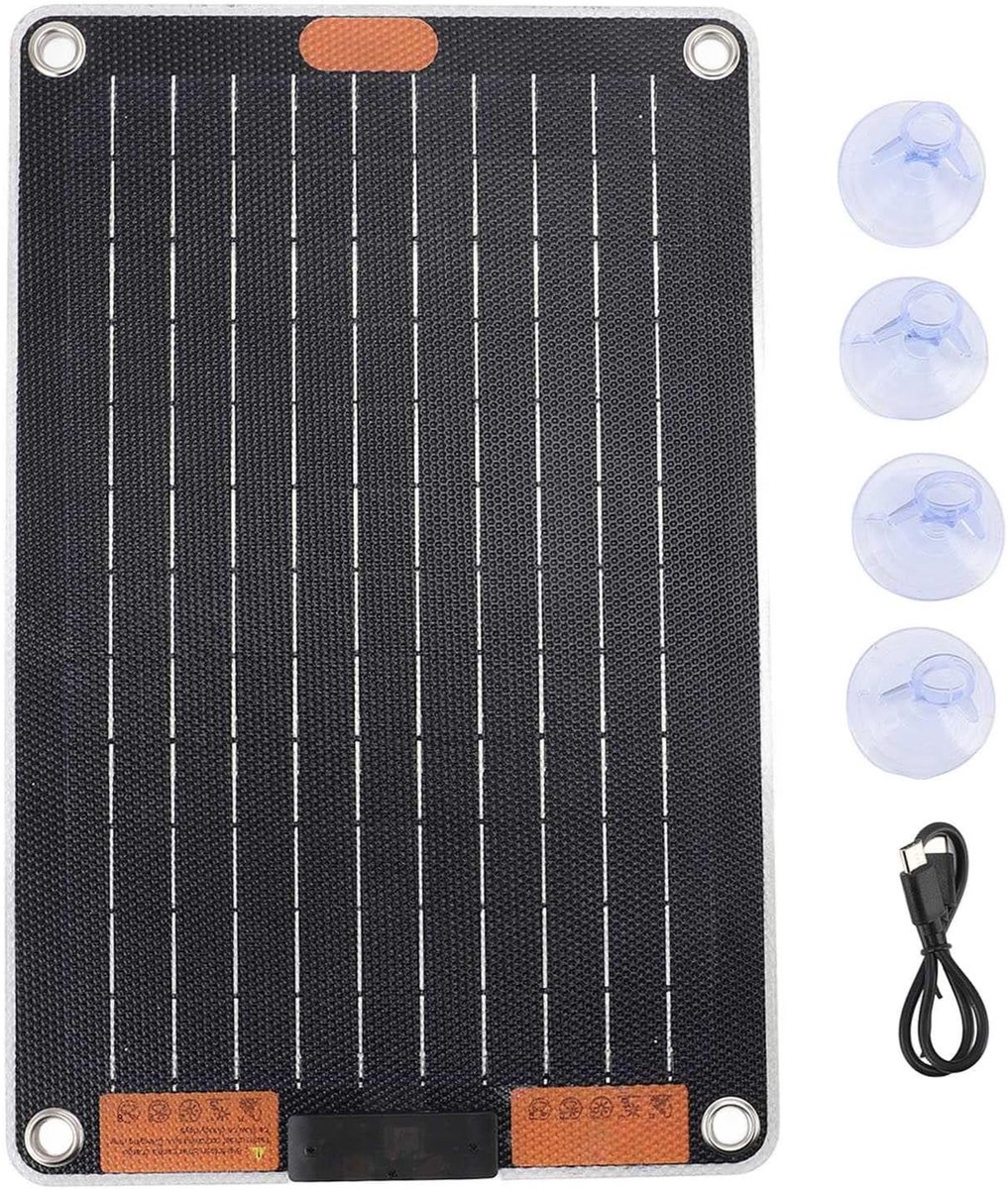 Zonnepaneel 30W - Ultra dun ontwerp - Duurzaam en betrouwbaar - Ideaal voor kamperen - ShopVlot