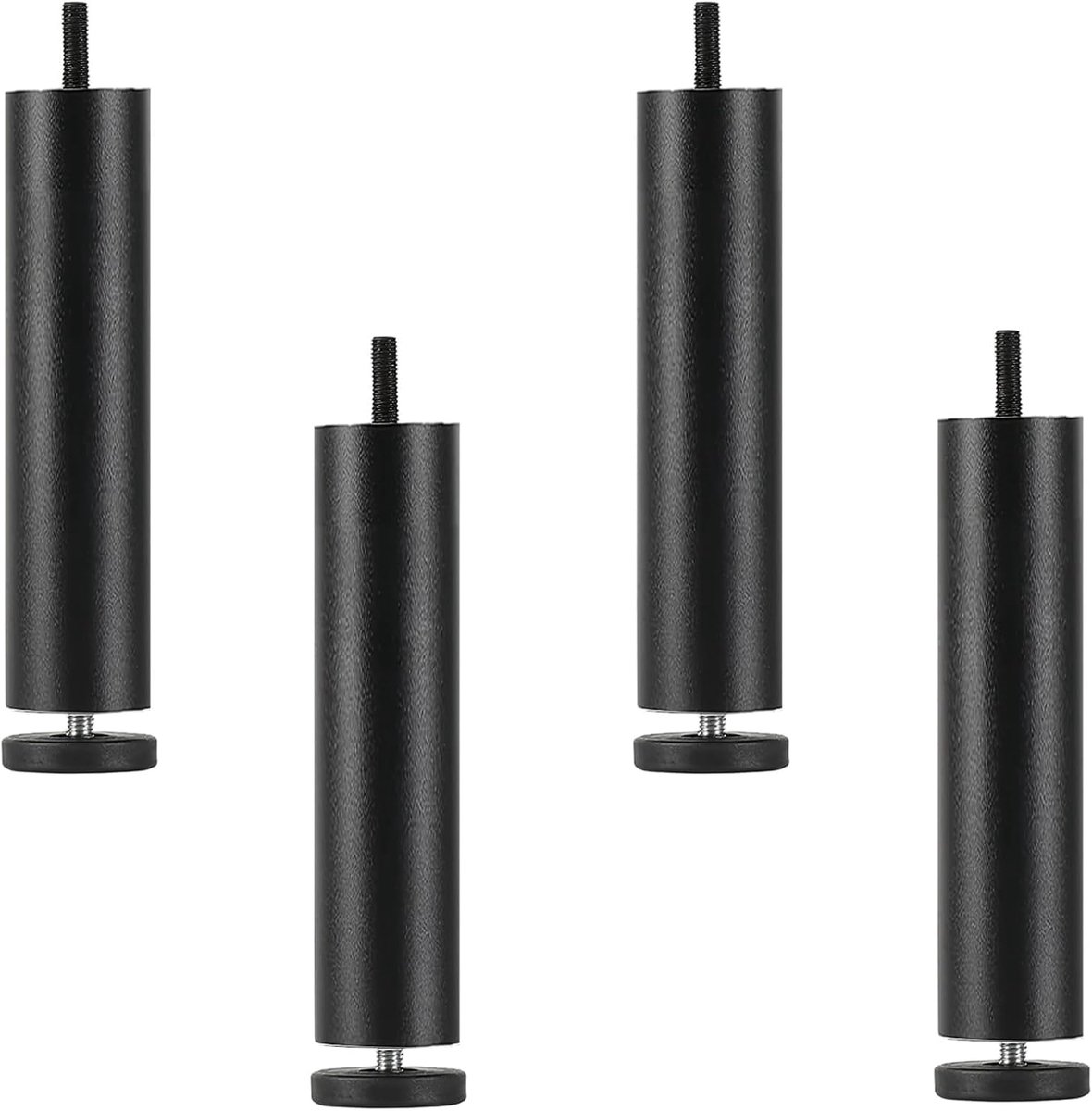 Meubelpoten 12 cm - zwart aluminiumlegering - hoogte verstelbaar 0-8 mm - voor stabiliteit van meubels - ShopVlot