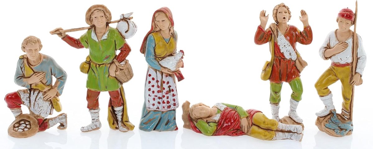 Nativiteitsfiguren 6 motieven - 8 cm - gedetailleerde herders - perfect voor uw kerstdecoratie - ShopVlot