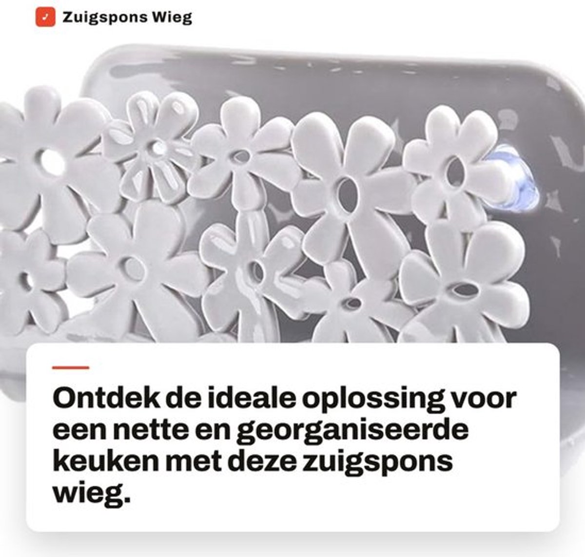 Zuigspons - Zelfklevende Schotel - Spons Houder - Keuken Gootsteen - Robuust Plastic - 11 x 3,5 x 6,5 cm - Stijlvolle Look - Sponshouder