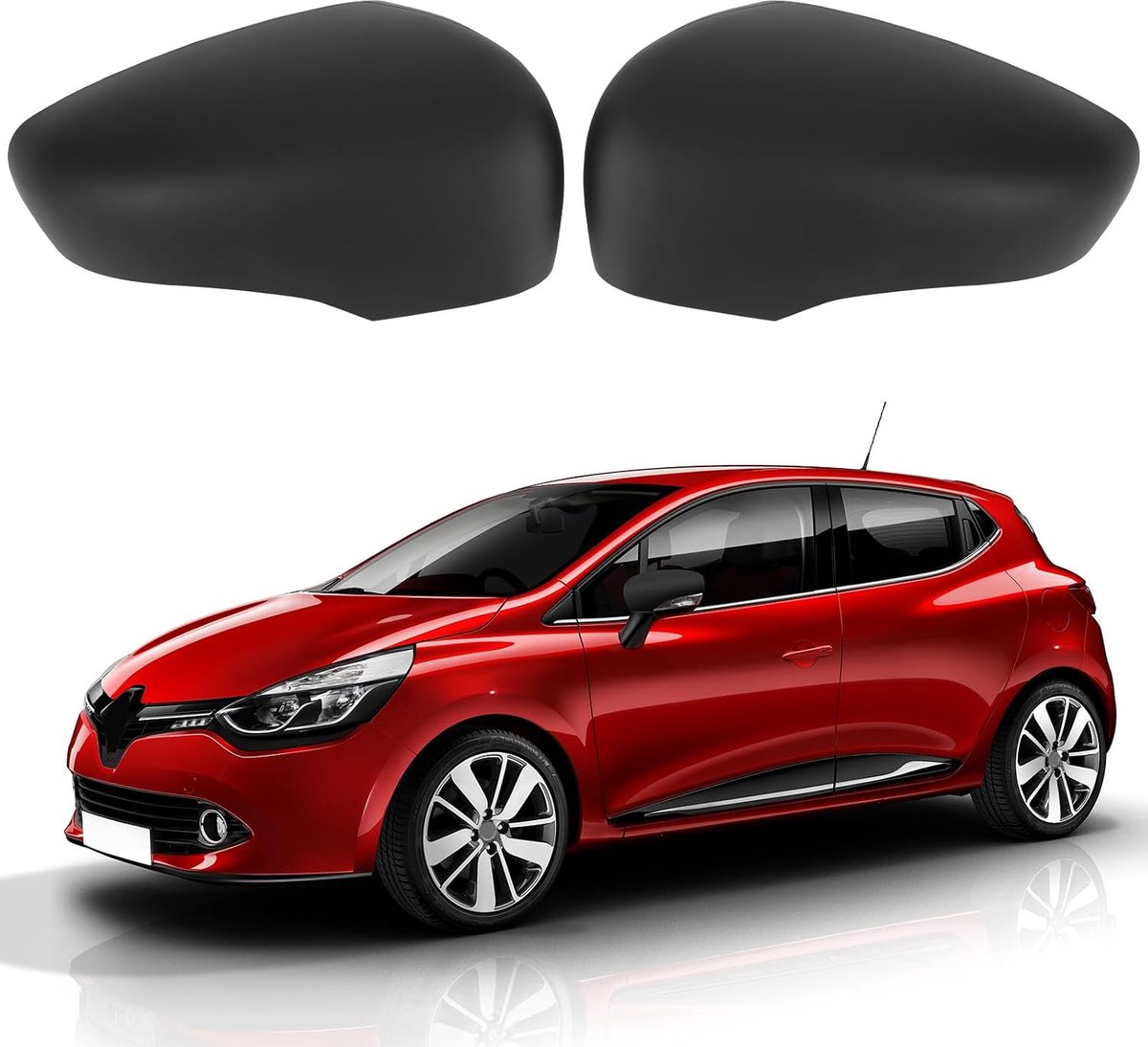 Spiegelkappen Renault Clio 4 2012-2016 - mat zwart - links en rechts - eenvoudig te installeren - ShopVlot