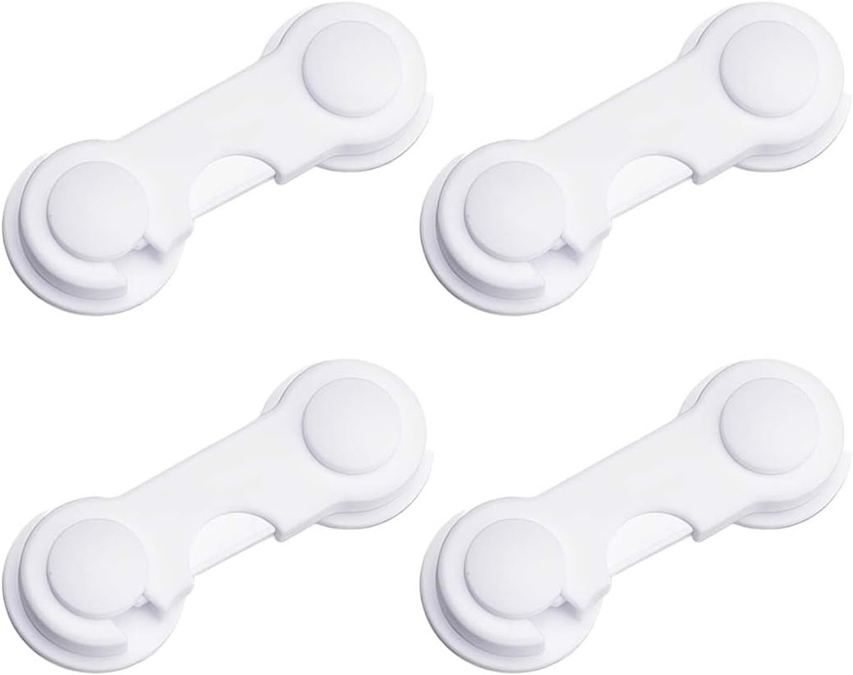 8 Pieces Kids Drawer Lock White Standard Powerful Doors Refrigerators Cupboards - ShopVlot