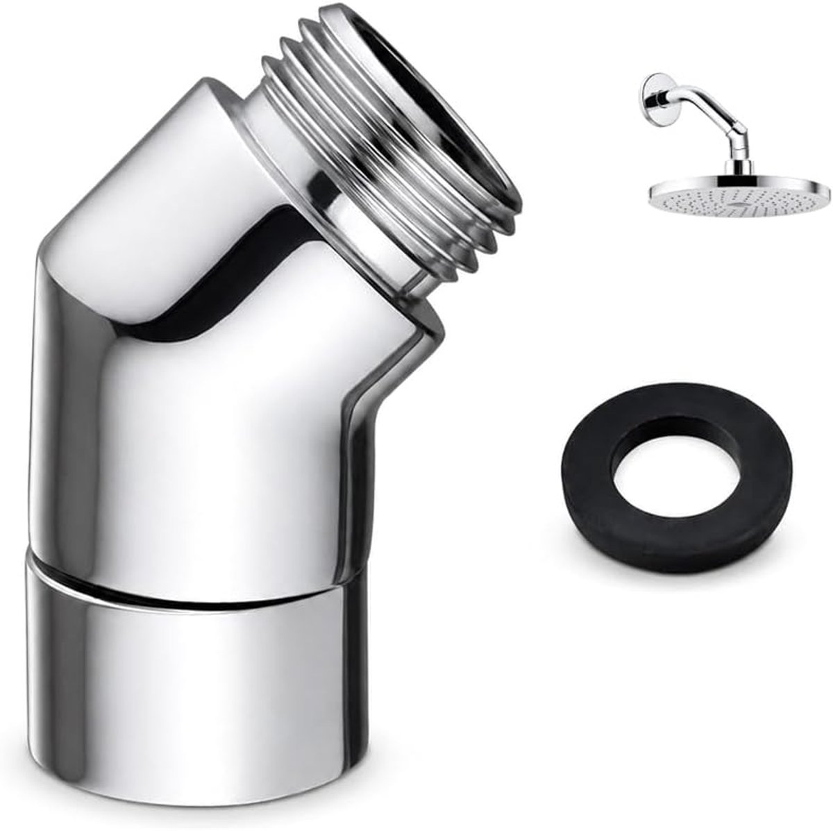 Hoekstuk handdouche adapter 135 graden, HMCEY douchekop regendouche adapter - ShopVlot
