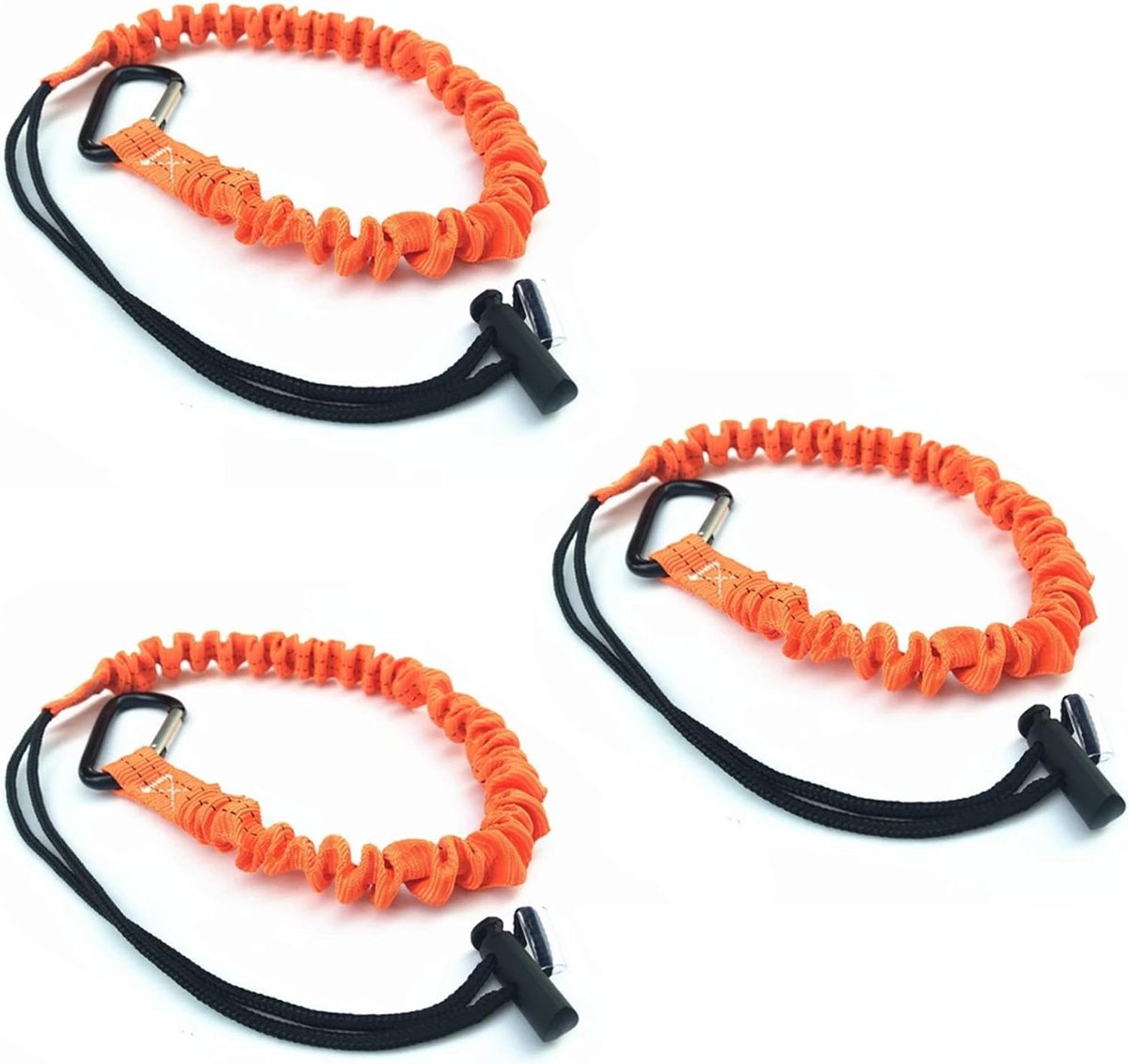Pack of 3 Fall Protection Tools, Safety Belt with Carabiner and Adjustable Loop End, Retractable Tool Cable for - ShopVlot