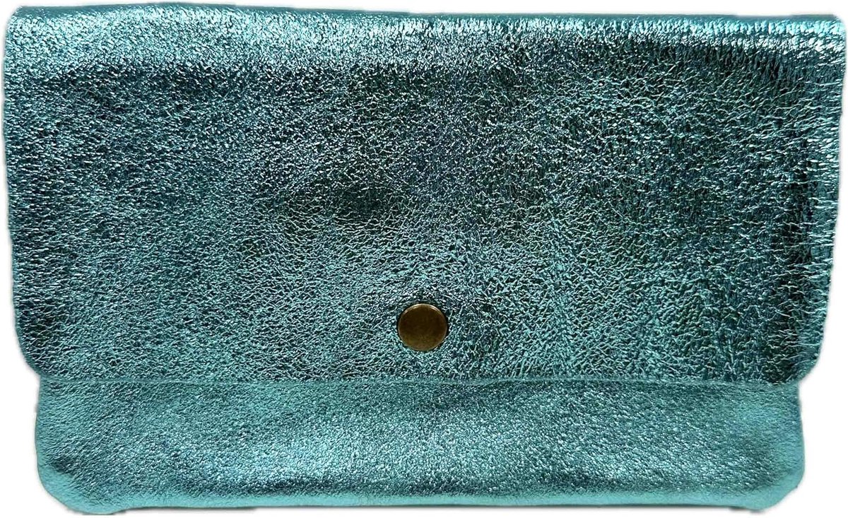 Leather shiny shoulder bag soft leather bag crossbody clutch Made in Italy - ShopVlot