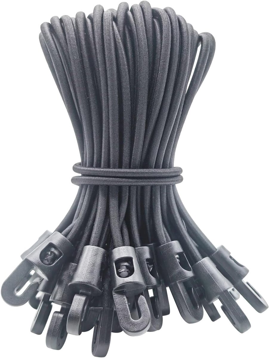 Tension Rubber with Hooks, 12 Pieces, Expander with Hooks, 15 cm, Tarpaulin Tensioner, Tent Rubber Tensioner, with - ShopVlot