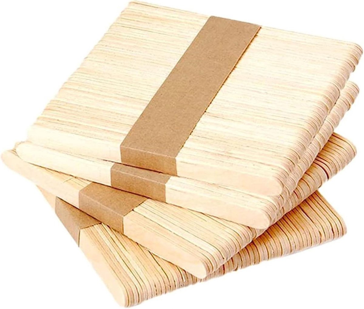 Wax Sticks Hout - Spatulas Wegwerp - Ontharen - Gladde Afwerking - 200 Stuks - Beige