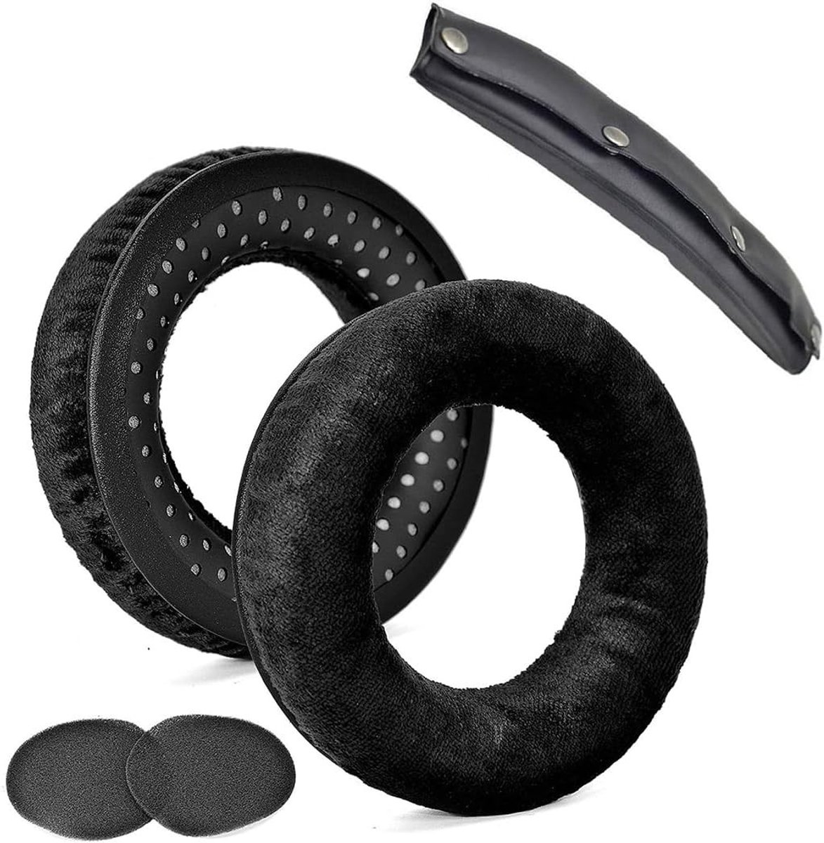 Zwarte Velvet Hoofdtelefoonaccessoires en Kussen voor Beyerdynamic DT770 PRO/DT880/DT990, Comfortabel, Eenvoudig te Installeren, Geschikt voor DT770M/DT880 PRO