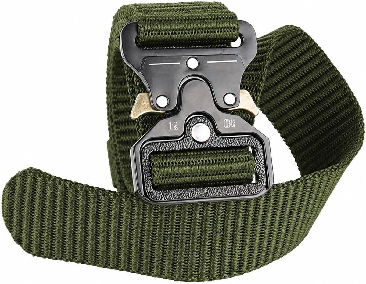 aiGear Tactische Riem voor Mannen 123cm Metalen Gesp Quick Release Groen - ShopVlot